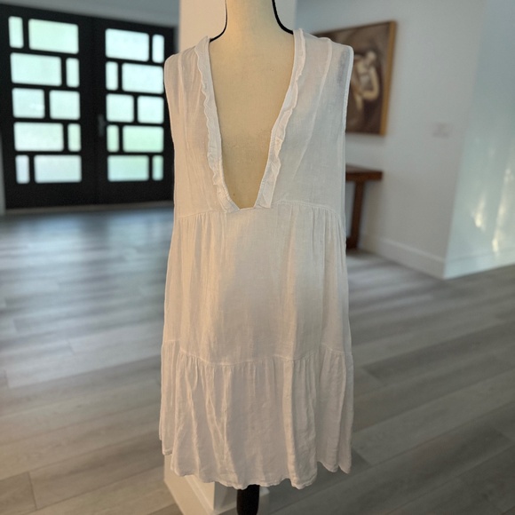 Francesca Bettini White Linen Dress/Coverup Size Small - Picture 1 of 8